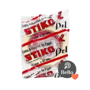Cinta de papel adhesiva STIKO PEL 12 MM x 50 metros.