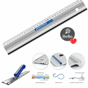 Regla de aluminio con perfíl de corte Plantec 60 cm.