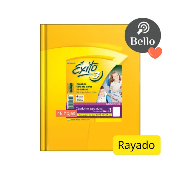 Cuaderno Exito n3 48 hojas Rayado
