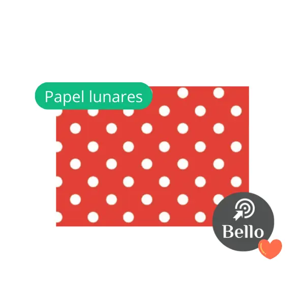 Papel plastificado Lunares Rojo