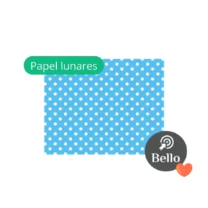 Papel plastificado Lunares Celeste