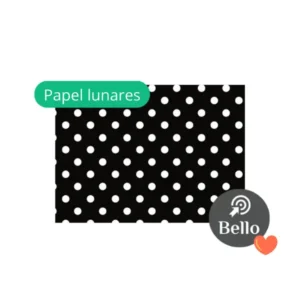 Papel plastificado Lunares Negro