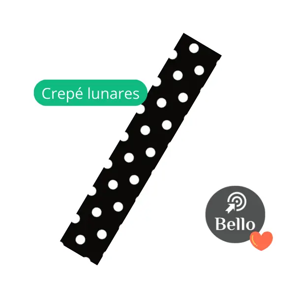 Papel Crepe Lunares Negro