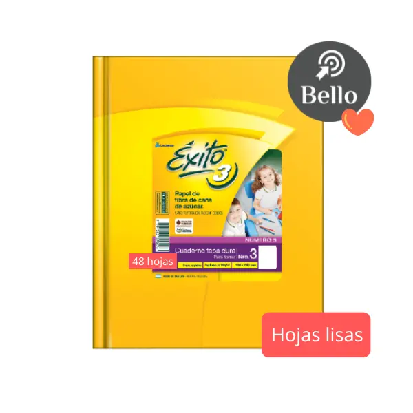 Cuaderno Exito n3 48 hojas Liso