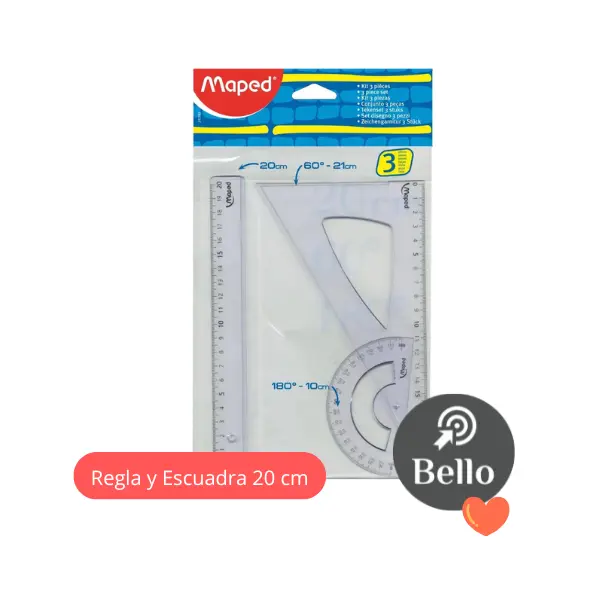 Juego de geometria Maped x 3 piezas