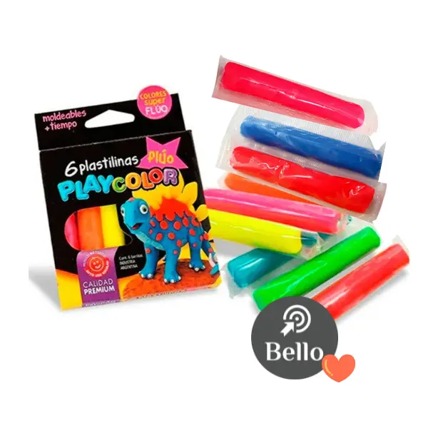 Plastilina Playcolor fluo x 6