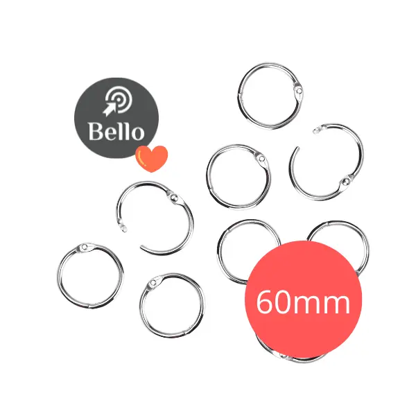 Aros metalicos para carpeta 60 mm. c/u