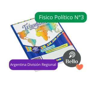 Mapas N3 Fisico politico Argentina Division Regional X 40 unidades